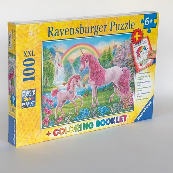 New sealed Ravensburger 100XXL Puzzle-Magical Unicorns w/Coloring  booklet - Picture 12 of 16